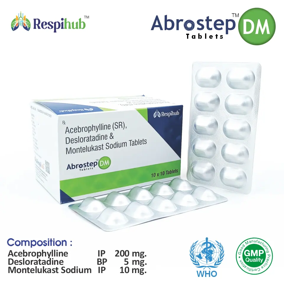 Acebrophylline (200mg) + Desloratadine (5mg) + Montelukast (10mg) at the best price in PCD Pharma Franchise